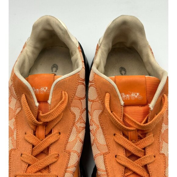 Coach Outlet Men's Orange Signature Canvas Leather Citysole Runner Size 12D 3124 - Picture 7 of 16